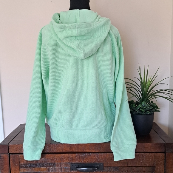 Sierra Designs Green Zip-Up Hoodie with Drawstrings Textured Sweatshirt Small - Picture 4 of 11
